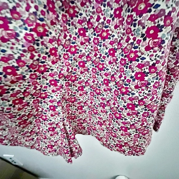 J. CREW x LIBERTY FABRICS | Ditsy Red White Floral Button Down Romper | Medium - Picture 7 of 11